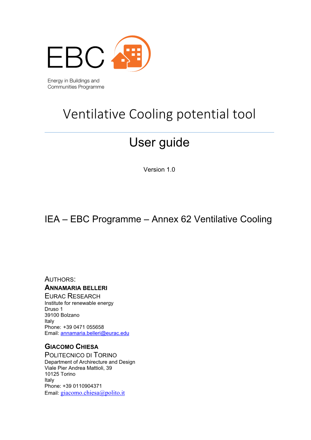 Ventilative Cooling Potential Tool