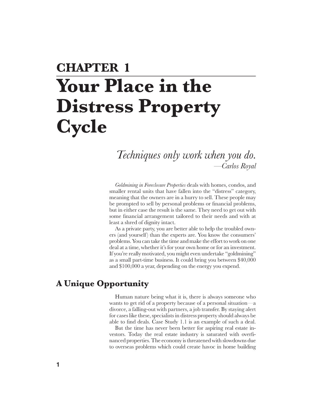 Your Place in the Distress Property Cycle