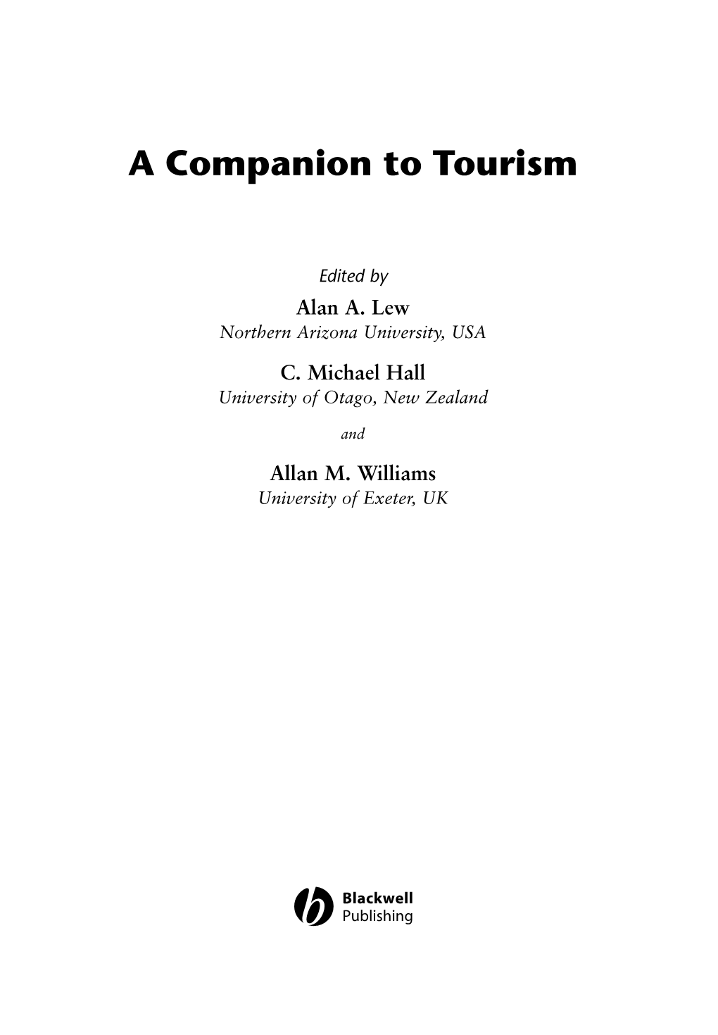 A Companion to Tourism