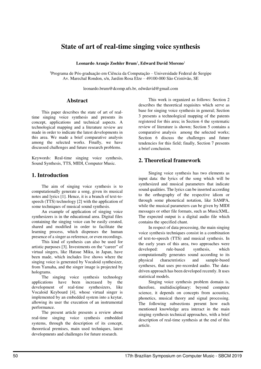 State of Art of Real-Time Singing Voice Synthesis