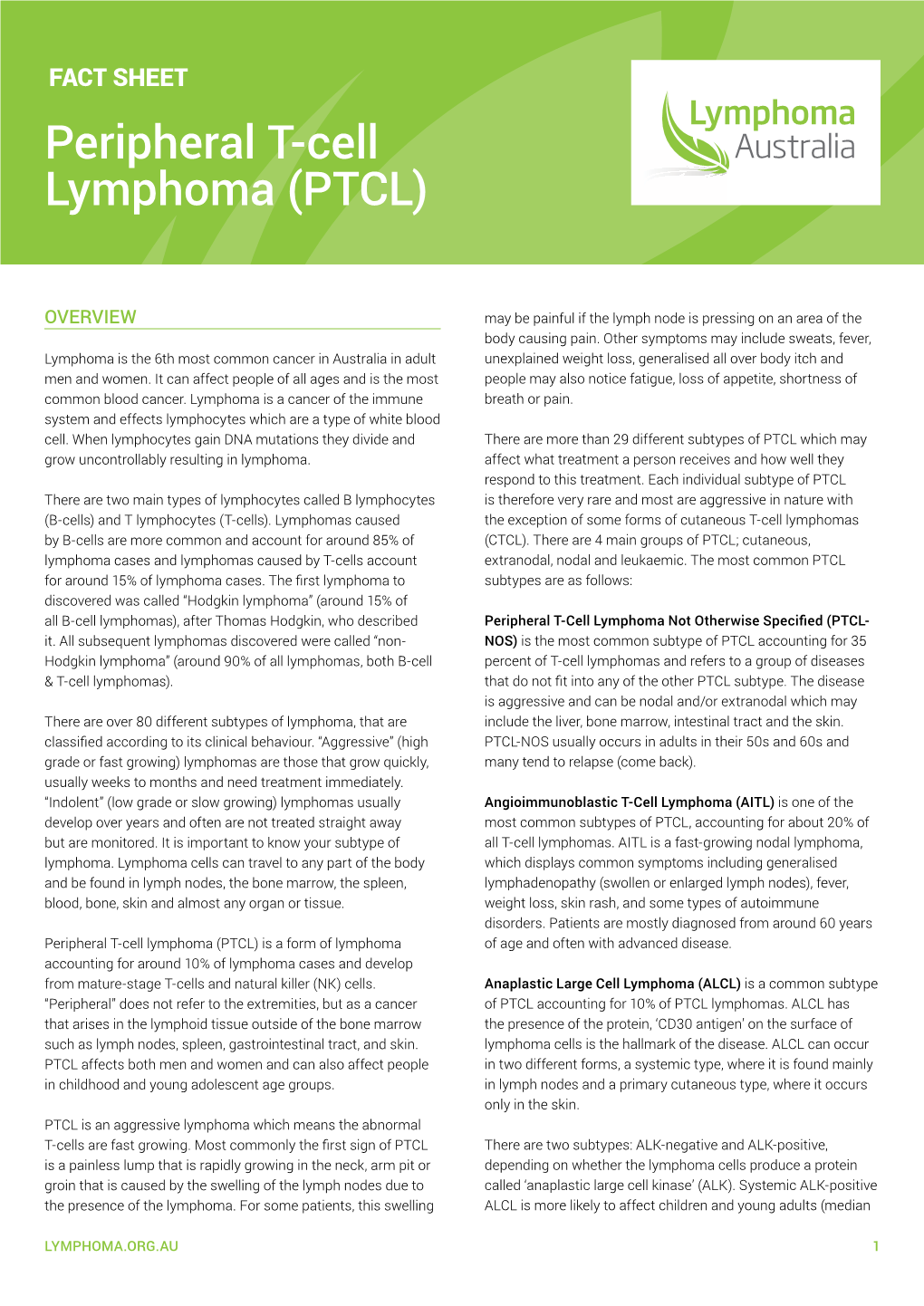 Peripheral T-Cell Lymphoma (PTCL)