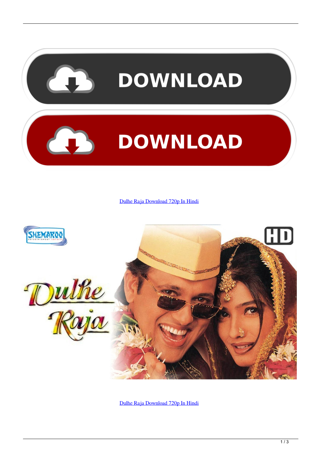 Dulhe Raja Download 720P in Hindi