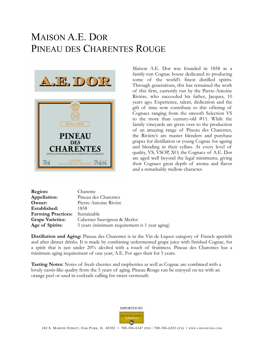 A.E. Dor Pineau Rouge