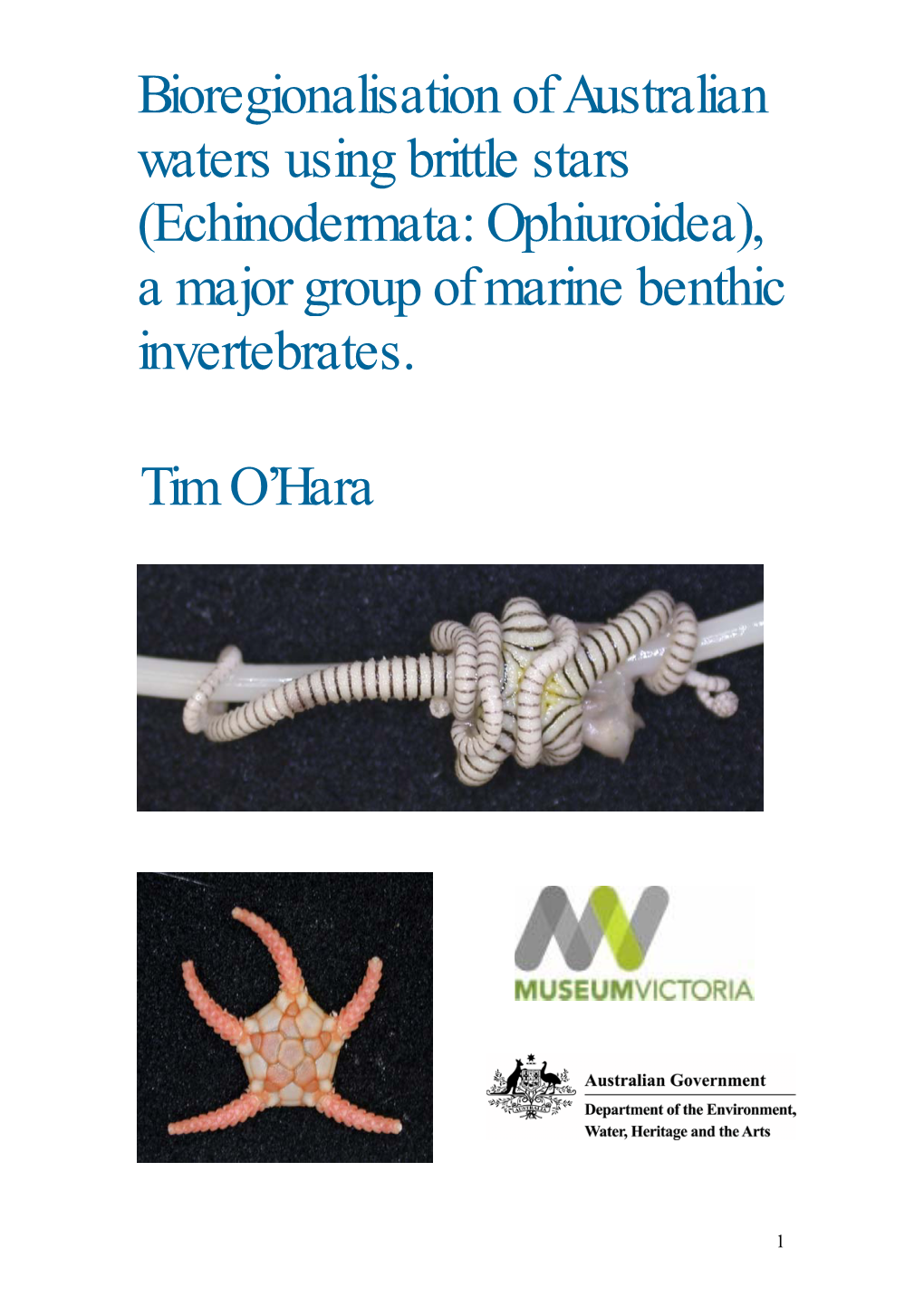 Bioregionalisation of Australian Waters Using Brittle Stars Echinodermata