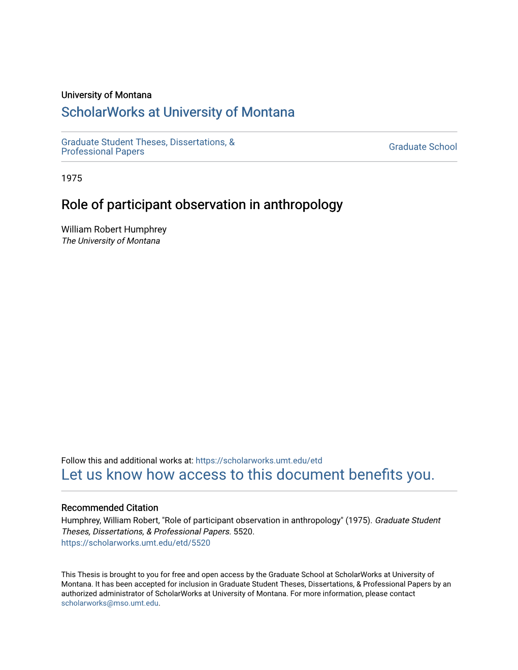 Role of Participant Observation in Anthropology