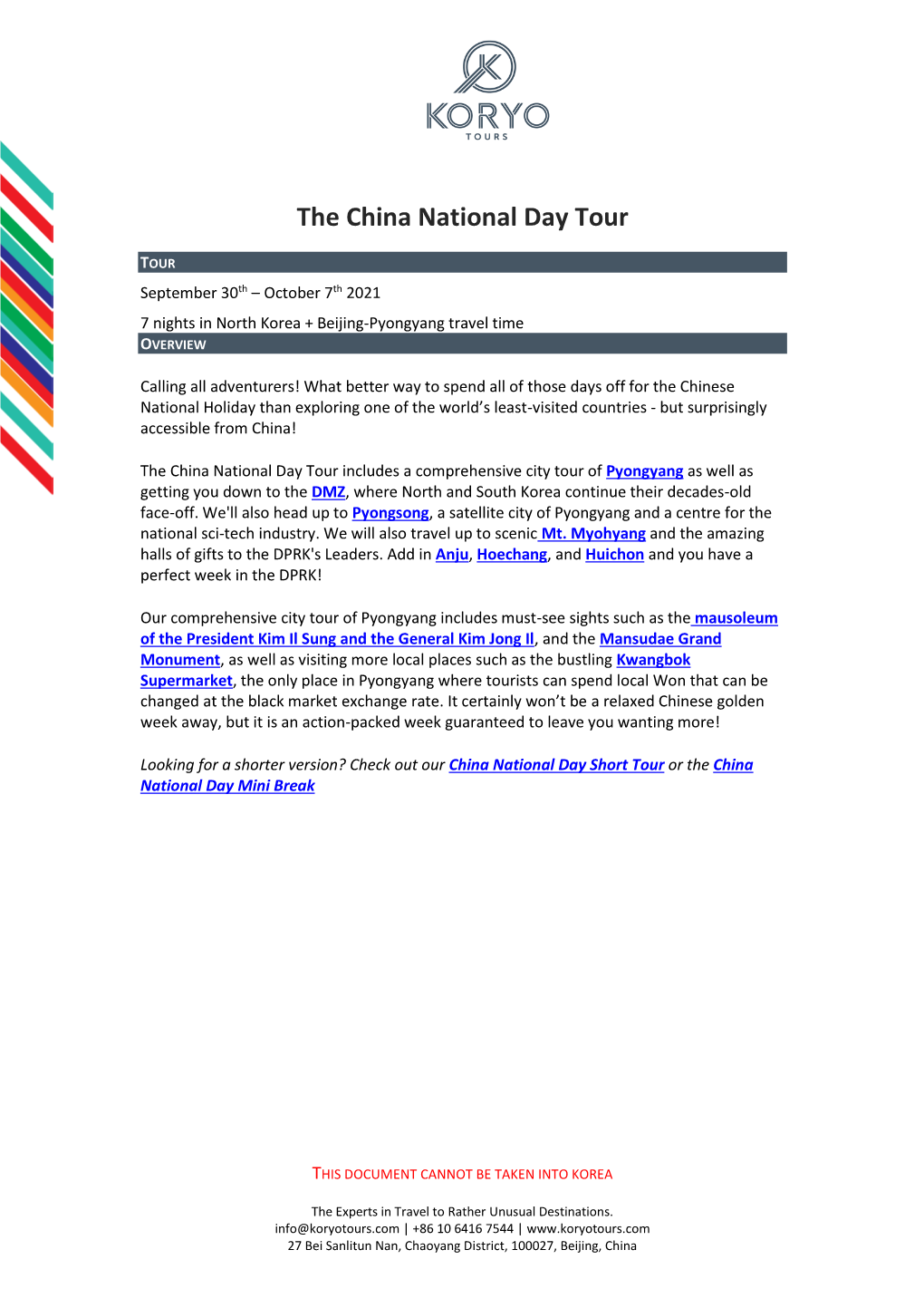 The China National Day Tour