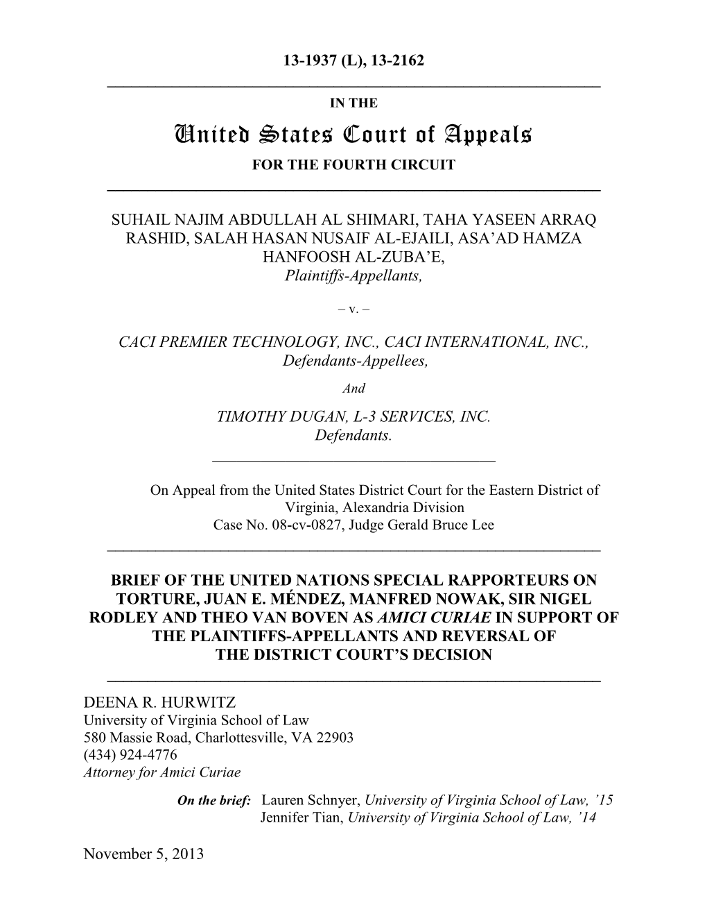 United States Court of Appeals for the FOURTH CIRCUIT ______