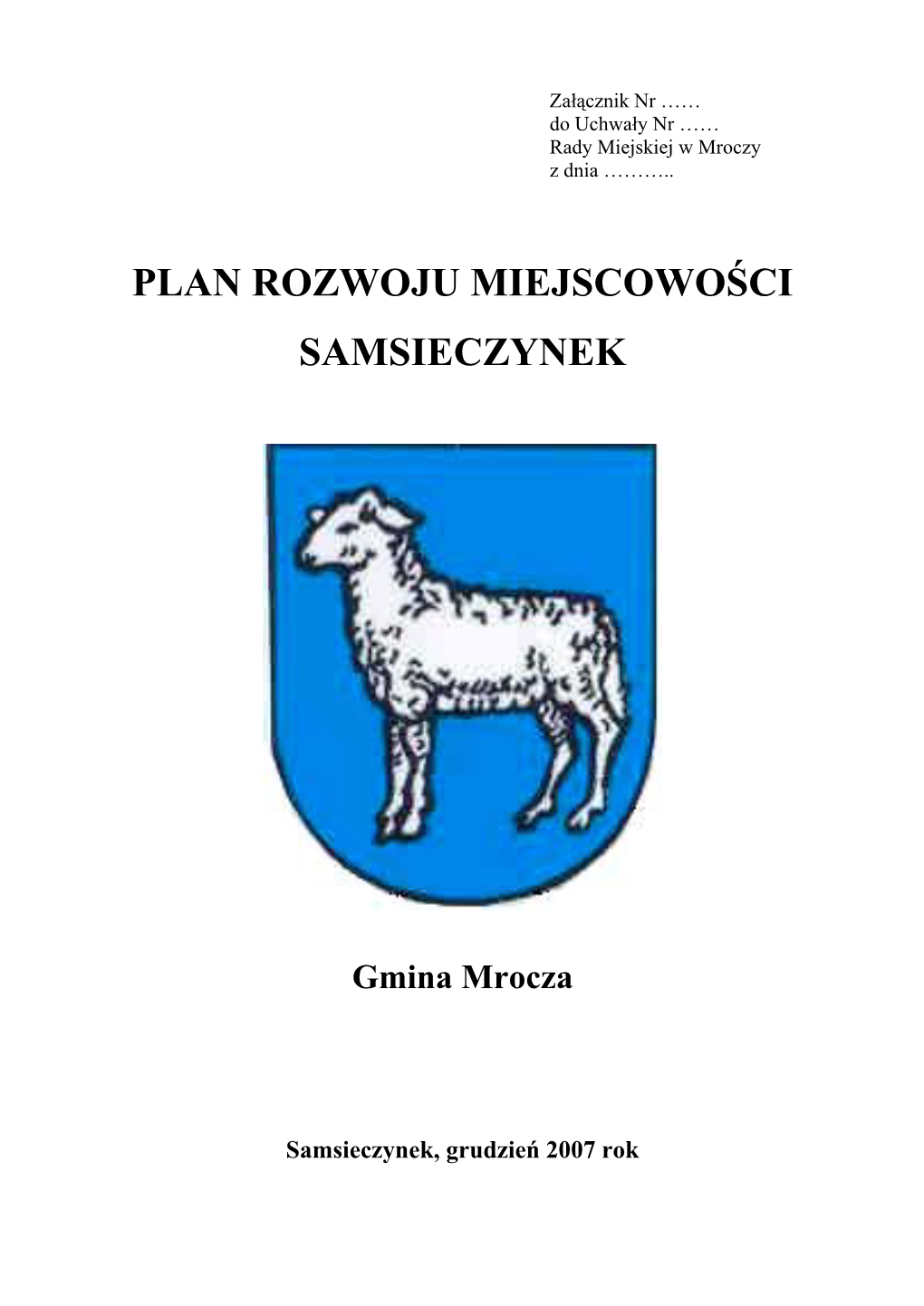 Plan Rozwoju Sołectwa Samsieczynek