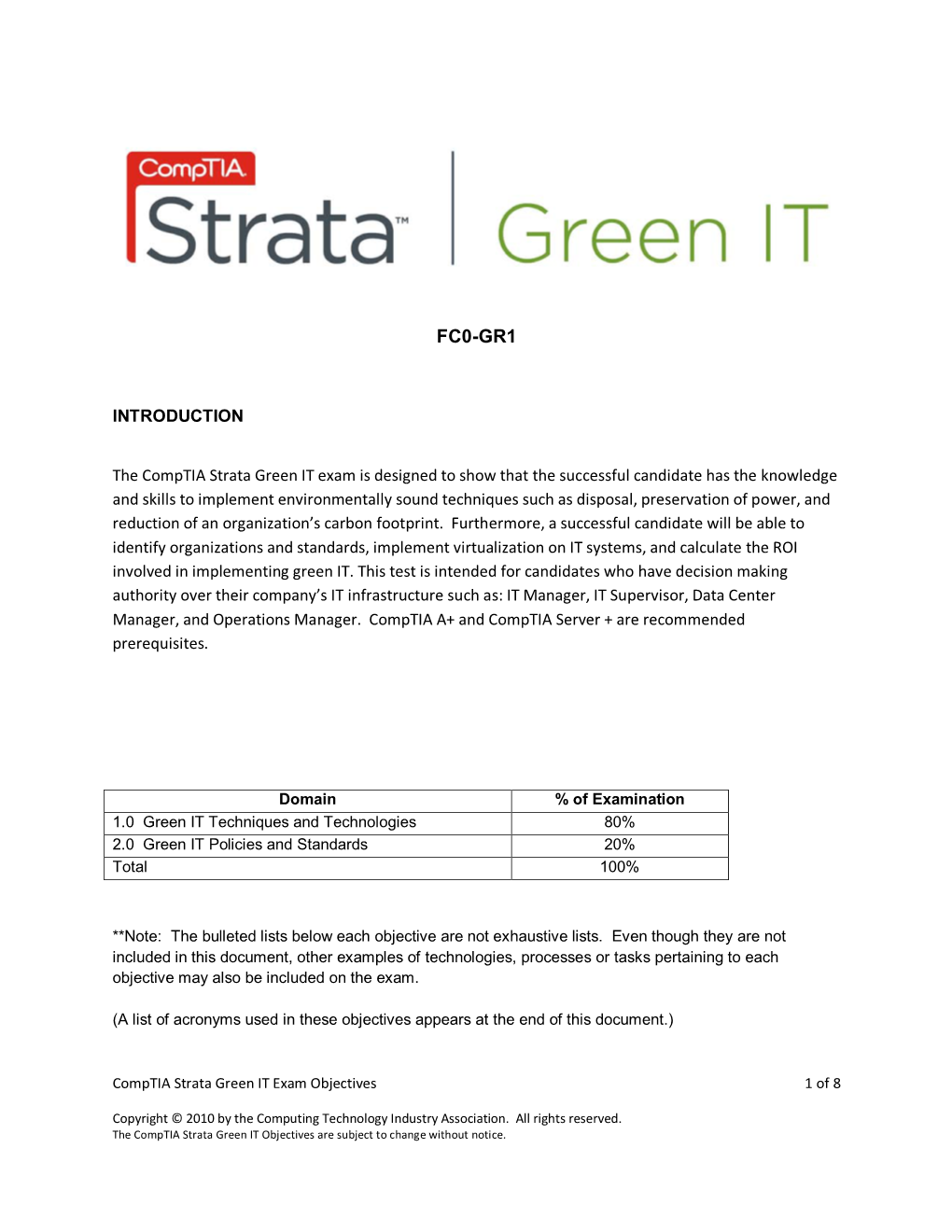 Comptia Strata Green IT