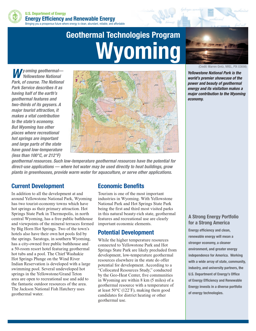 Geothermal Technologies Program: Wyoming. Geopowering The