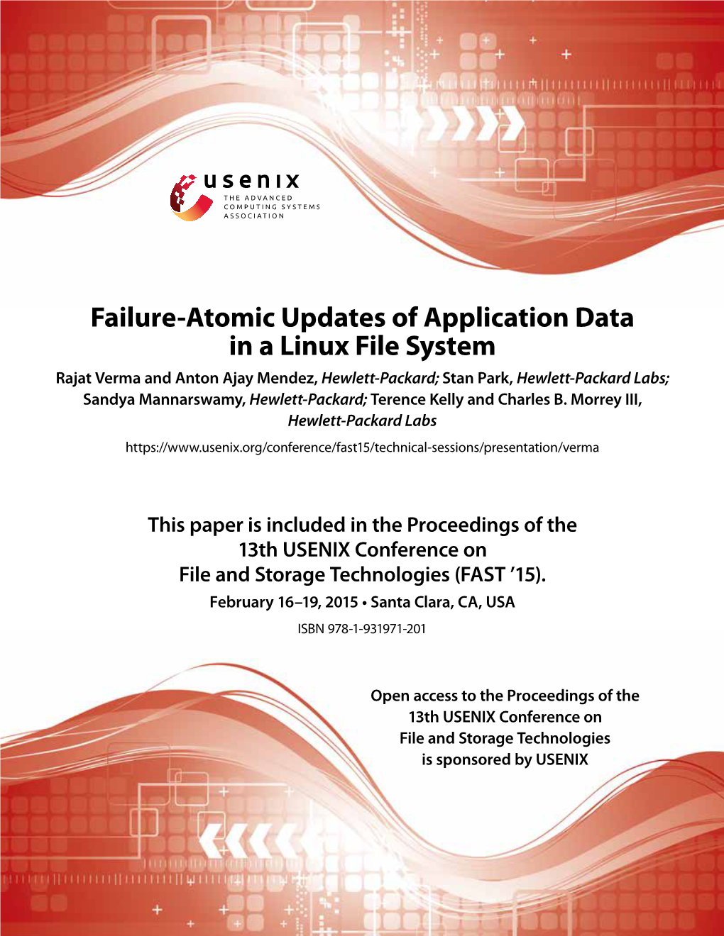 Failure-Atomic Updates of Application Data in a Linux File System