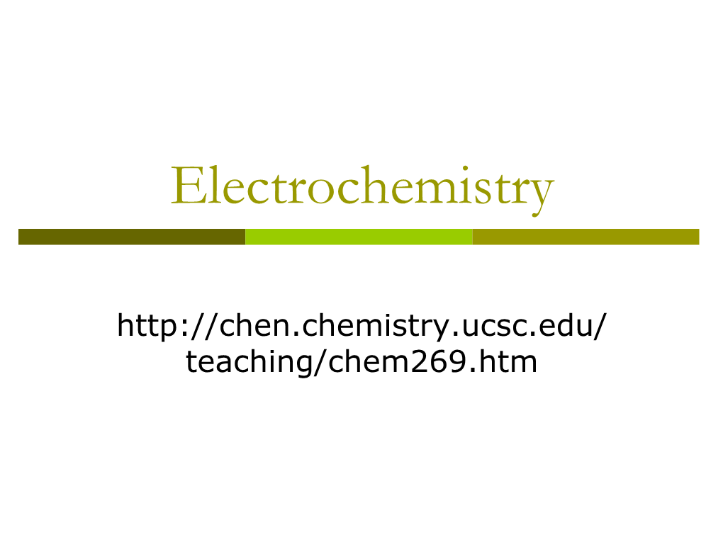 Electrochemistry