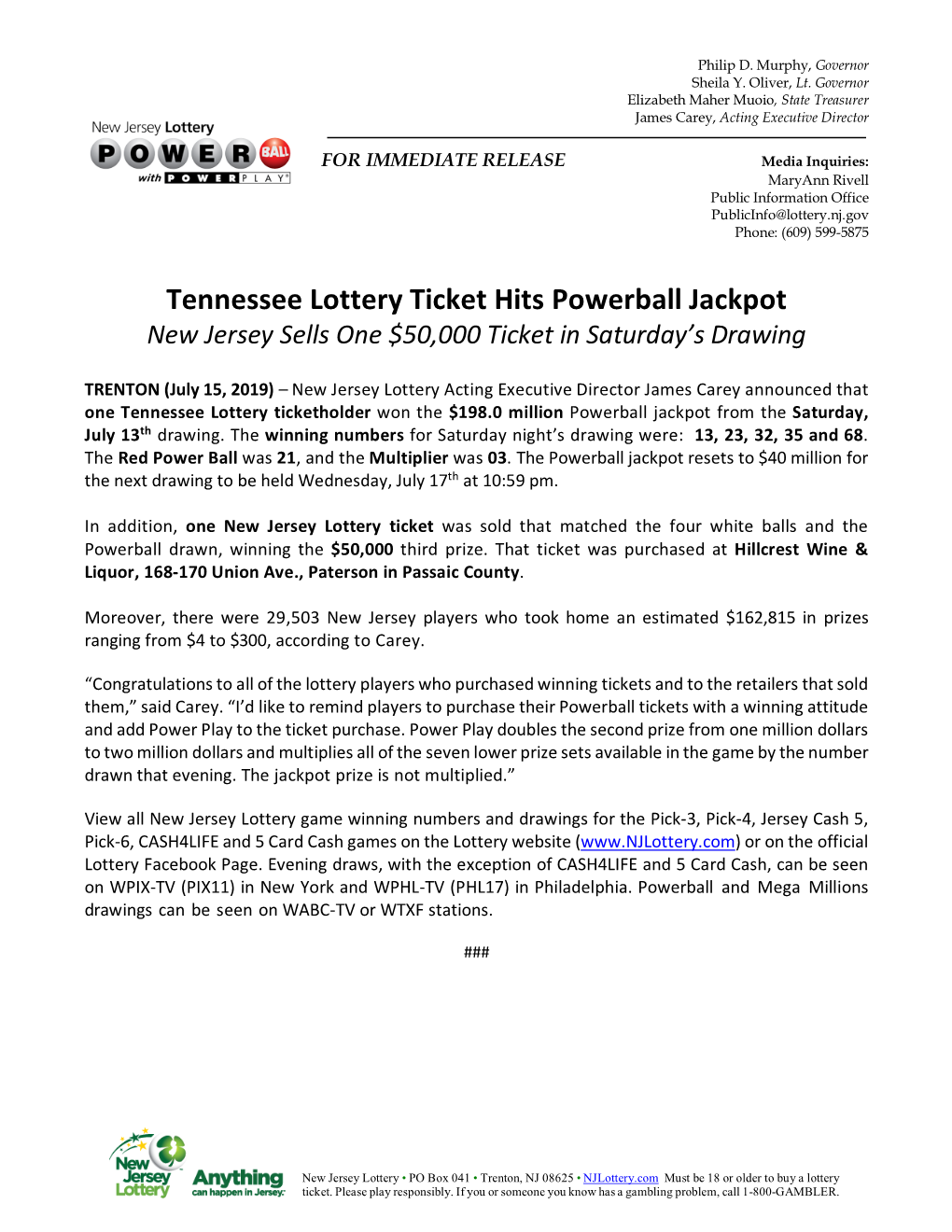 New Jersey Lottery