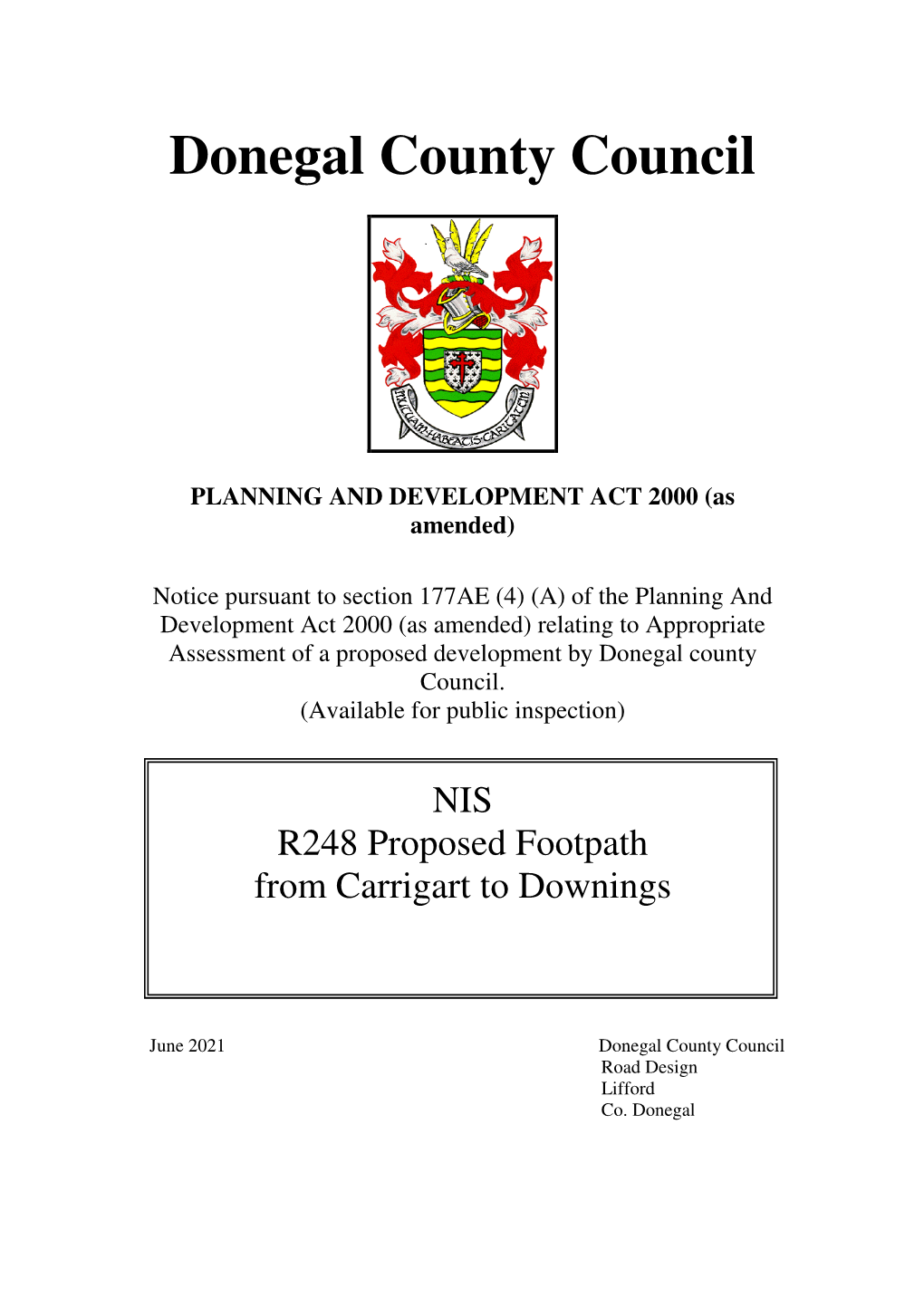 Carrigart to Downings Public Consultation Document