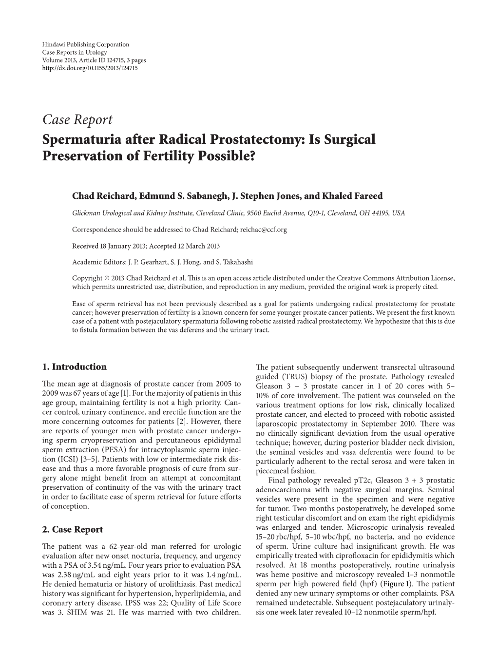 Spermaturia After Radical Prostatectomy: Is Surgical Preservation of Fertility Possible?