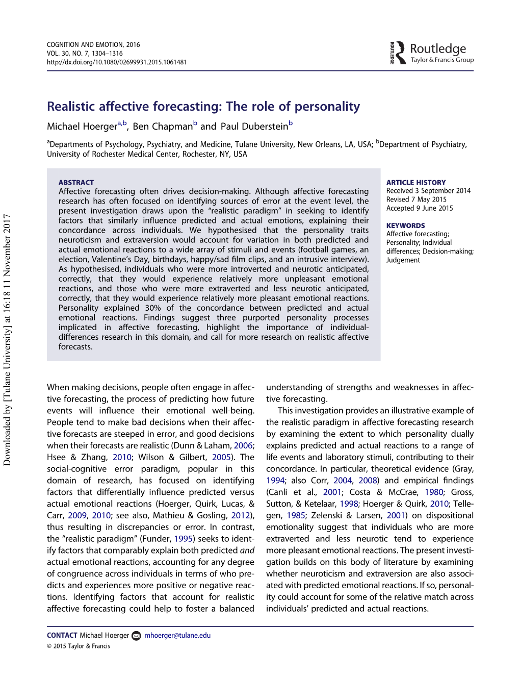 Realistic Affective Forecasting