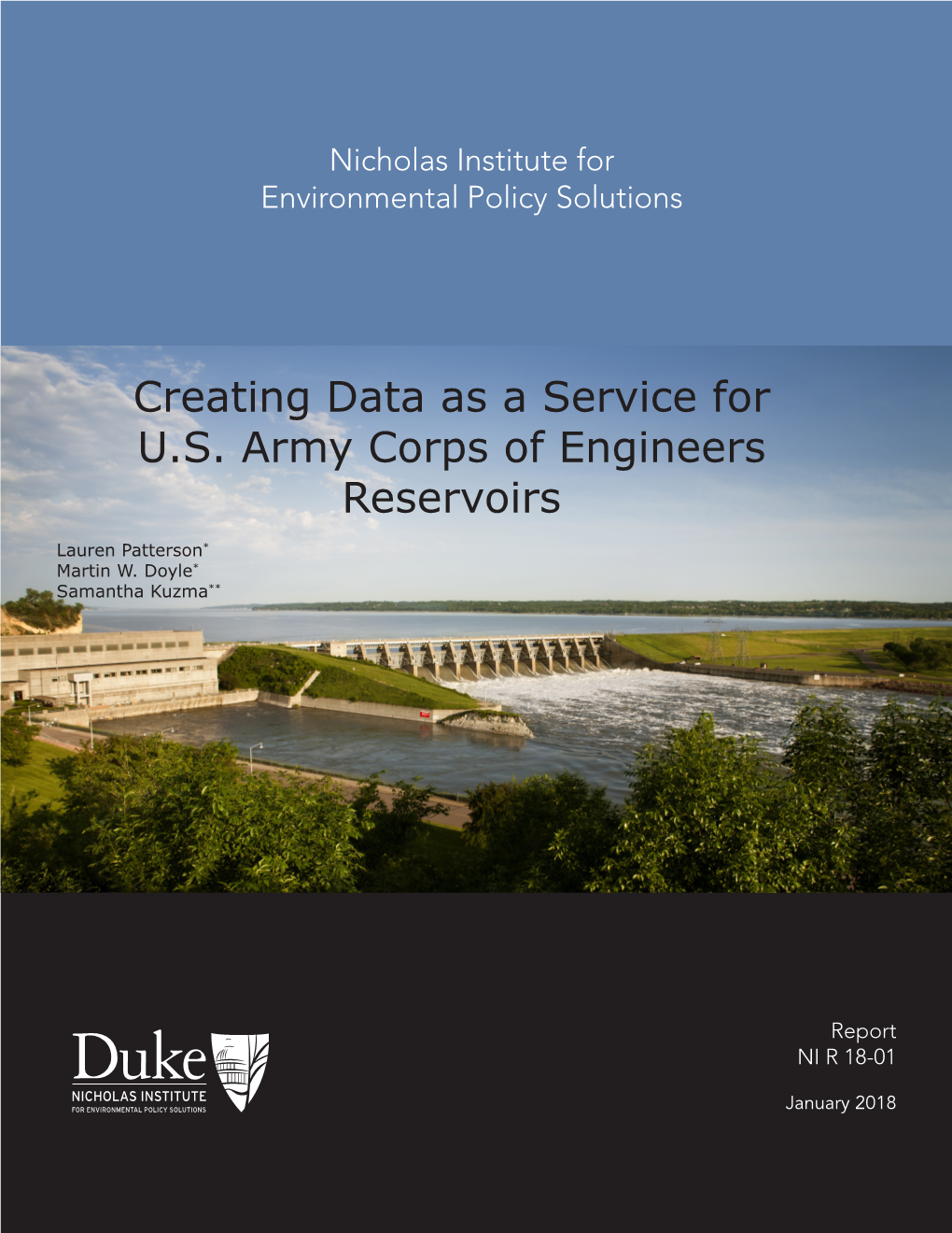 Creating Data As a Service for US Army Corps of Engineers Reservoirs