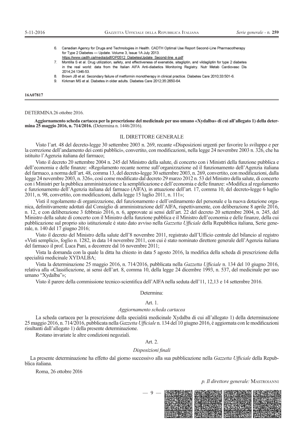 IL DIRETTORE GENERALE Visto L'art. 48 Del Decreto-Legge 30 Settembre