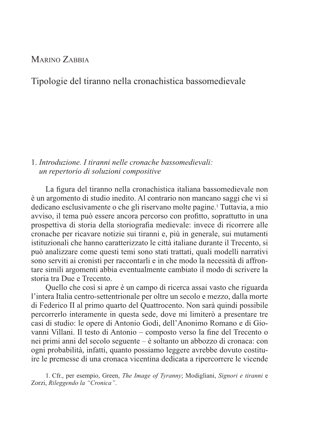 Tipologie Del Tiranno Nella Cronachistica Bassomedievale