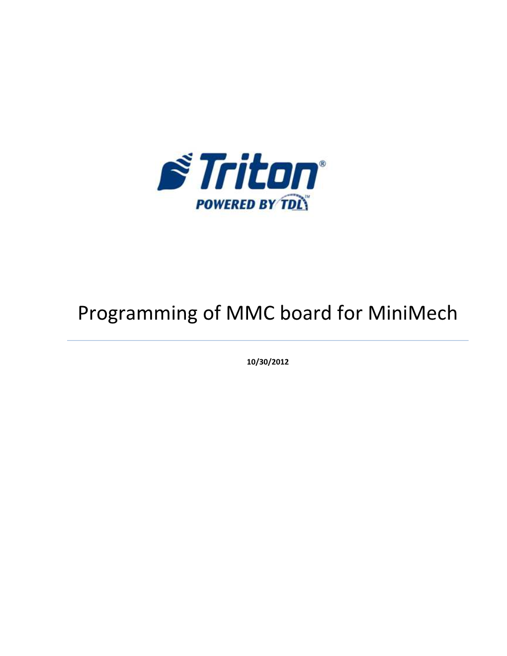 Programming of MMC Board for Minimech