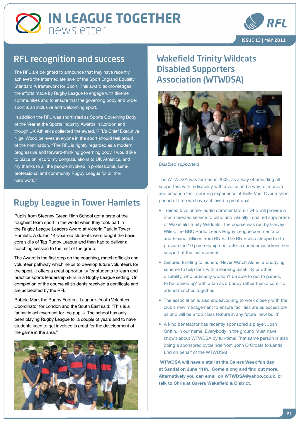 In League Together Newsletter Issue 13 | May 2011
