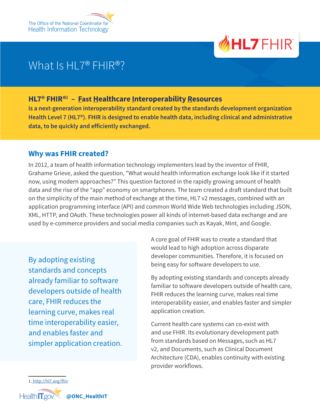 What Is HL7® FHIR®? Fact Sheet