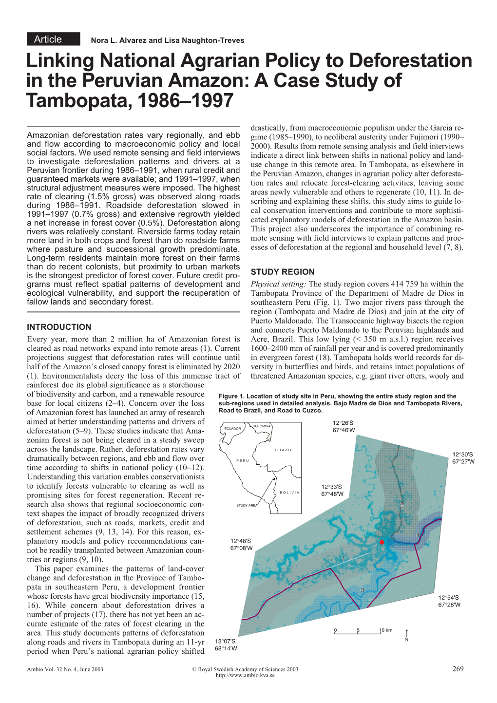 A Case Study of Tambopata, 1986–1997
