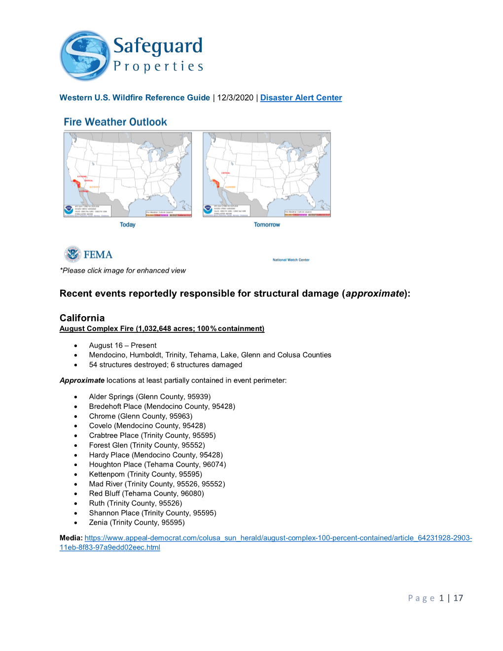 Safeguard Properties Western Wildfire Reference Guide