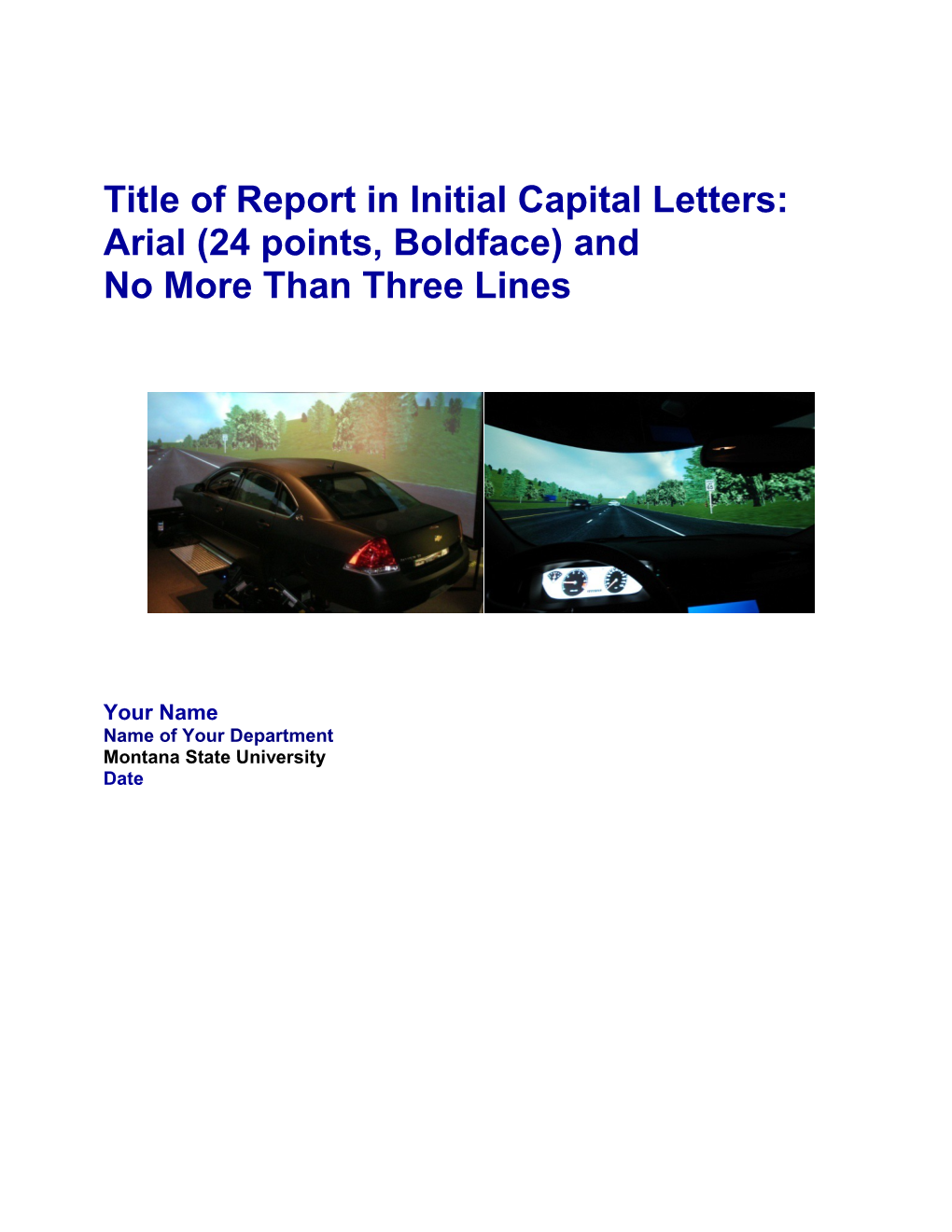 Title of Report in Initial Capital Letters