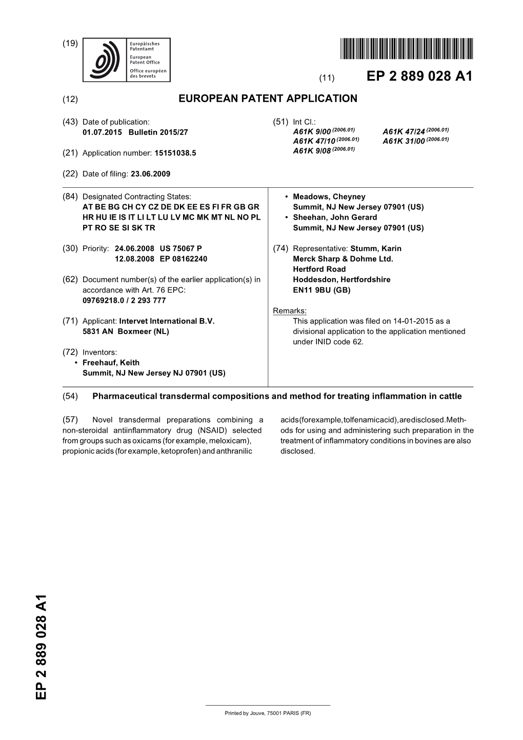 Pharmaceutical Transdermal Compositions and Method for Treating Inflammation in Cattle