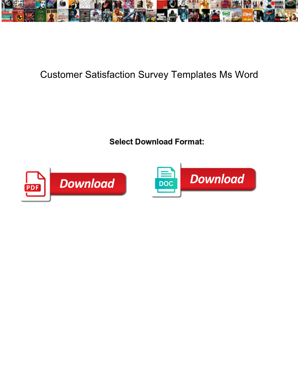 Customer Satisfaction Survey Templates Ms Word