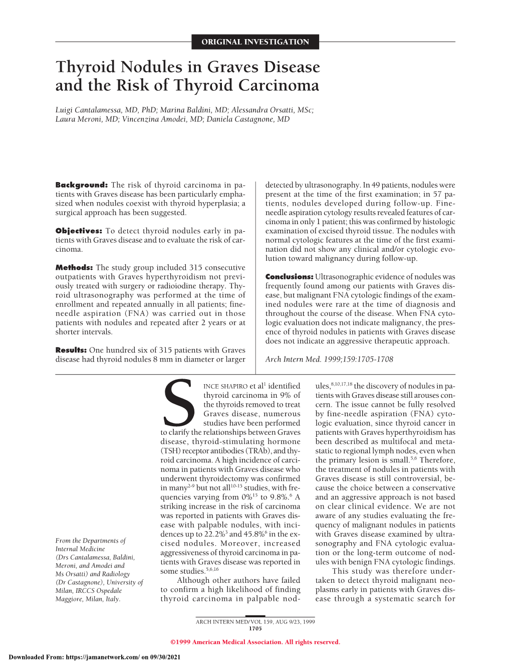 Thyroid Nodules in Graves Disease and the Risk of Thyroid Carcinoma