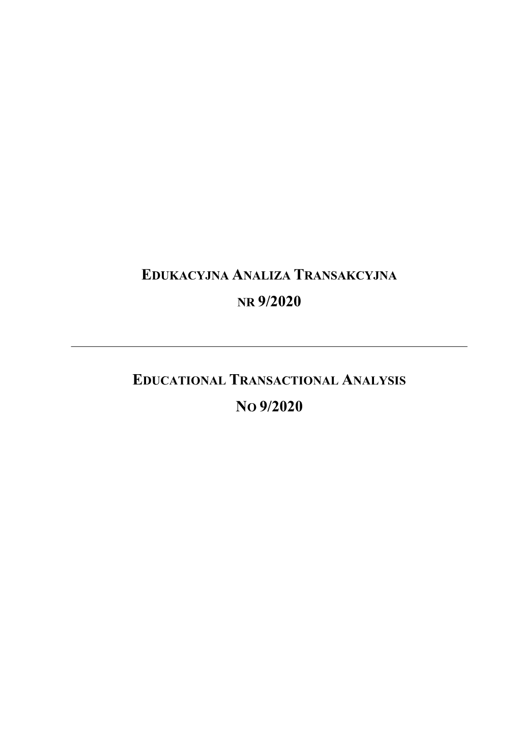 Transactional Analysis in Education