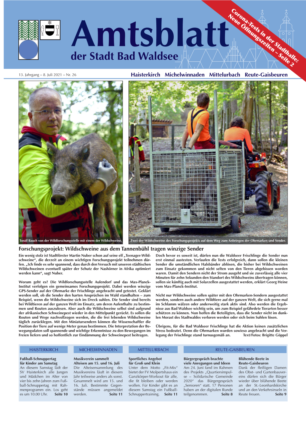 Amtsblatt Nr. 26 – 8. Juli 2021