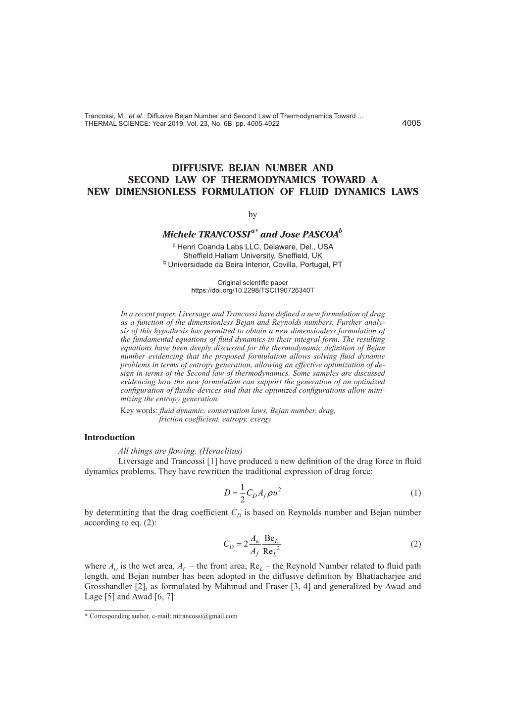 Diffusive Bejan Number and Second Law of Thermodynamics Toward