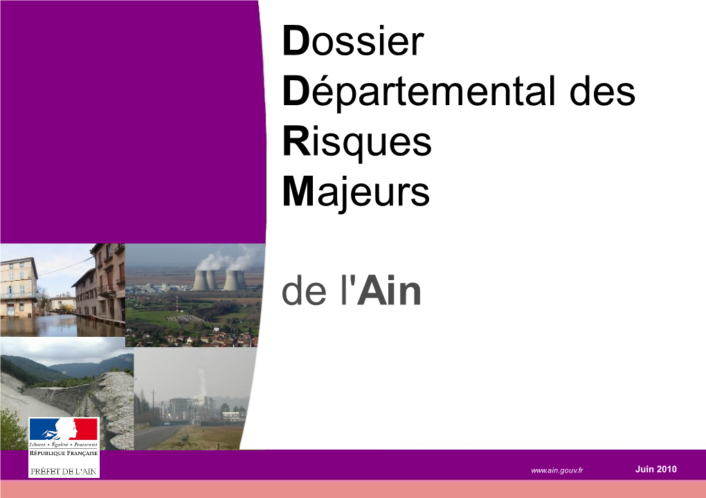 Dossier Départemental Des Risques Majeurs De L'ain