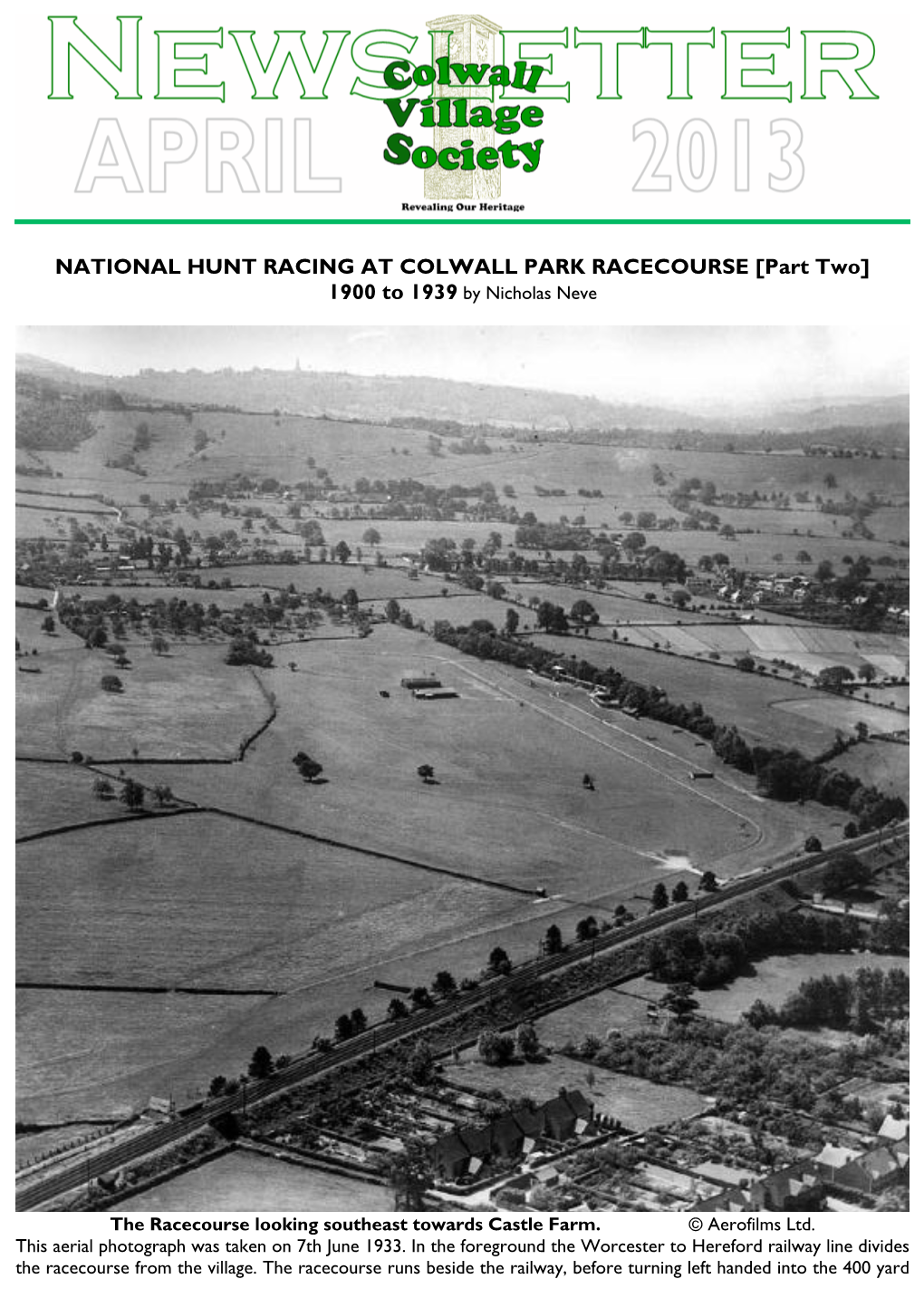 NATIONAL HUNT RACING at COLWALL PARK RACECOURSE [Part Two] 1900 to 1939 by Nicholas Neve