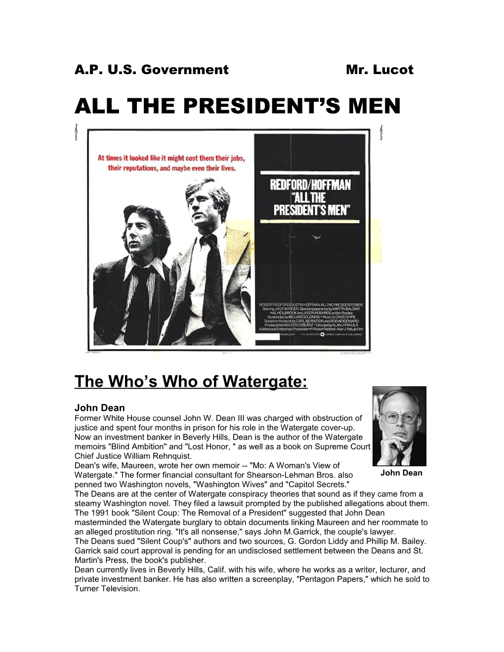 All the President S Men s1