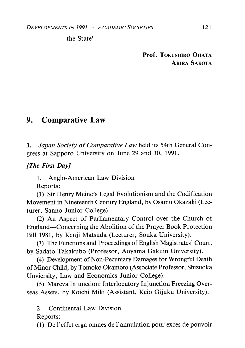 9. Comparative Law