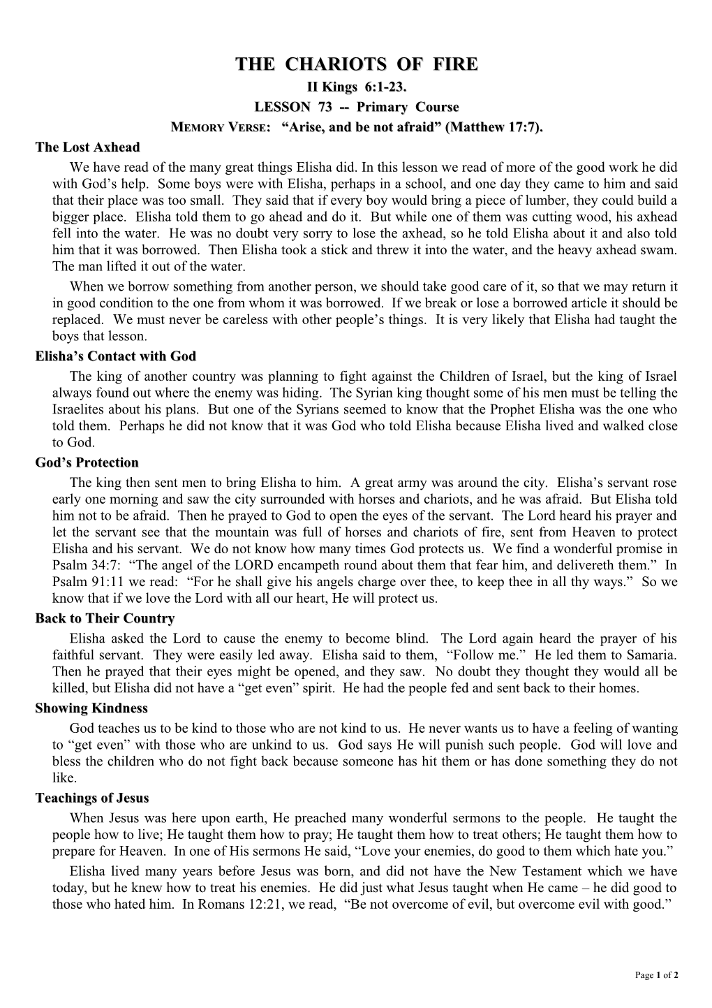 Incidents in the Early Ministry of Elisha