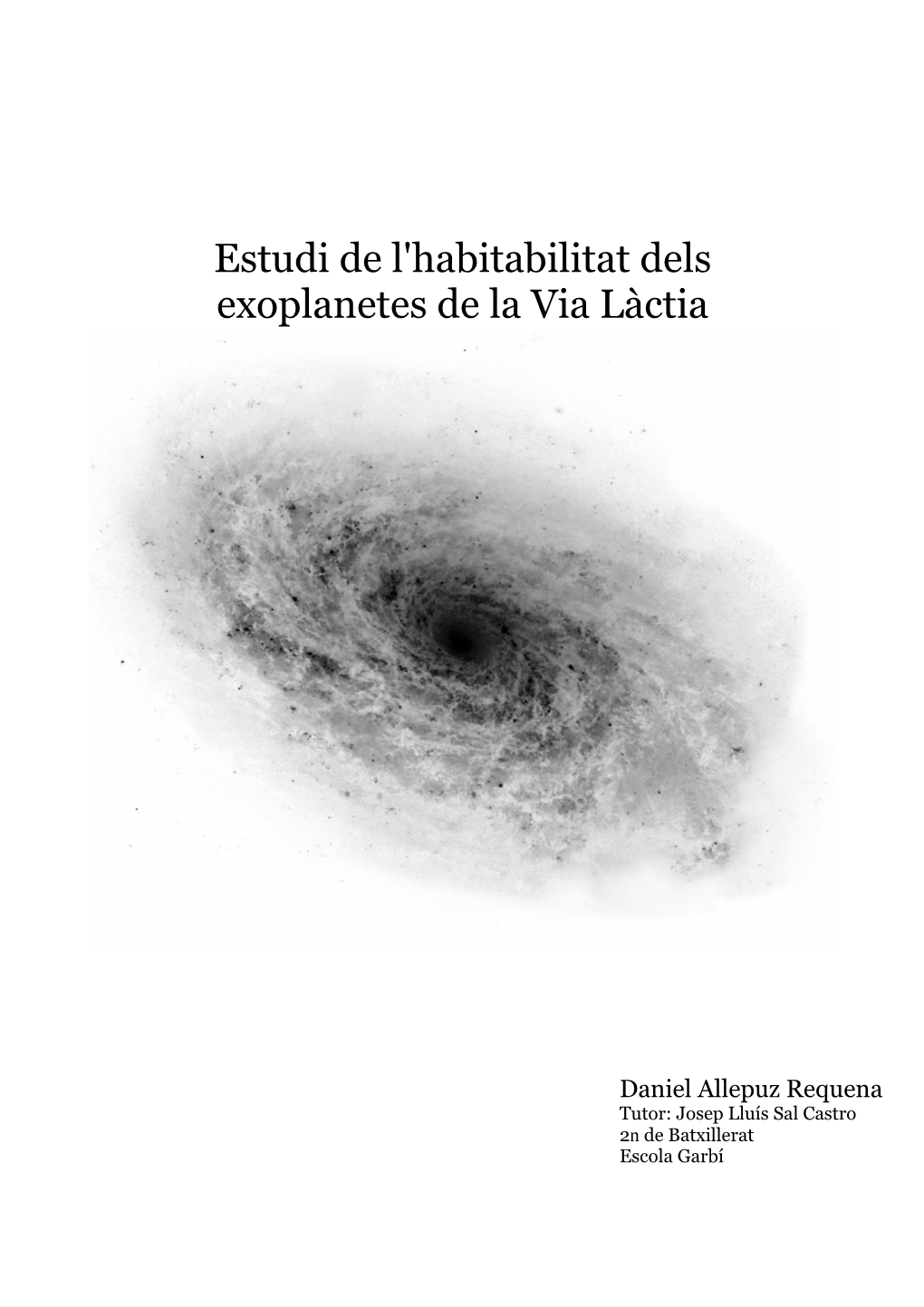 Estudi De L'habitabilitat Dels Exoplanetes De La Via Làctia