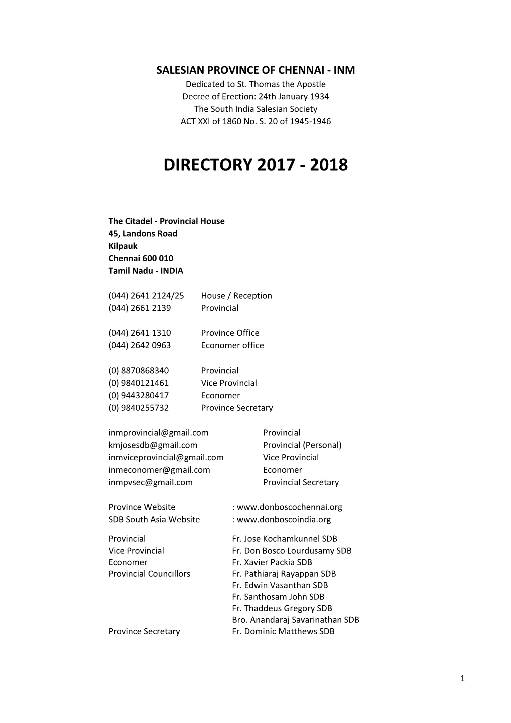 Directory 2017 - 2018