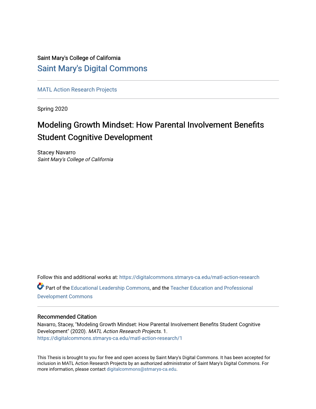 Modeling Growth Mindset: How Parental Involvement Benefits Student Cognitive Development