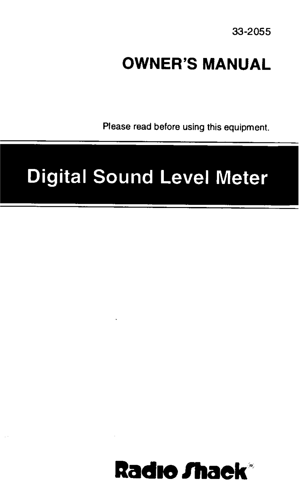 Radio Shack Digital Sound Level