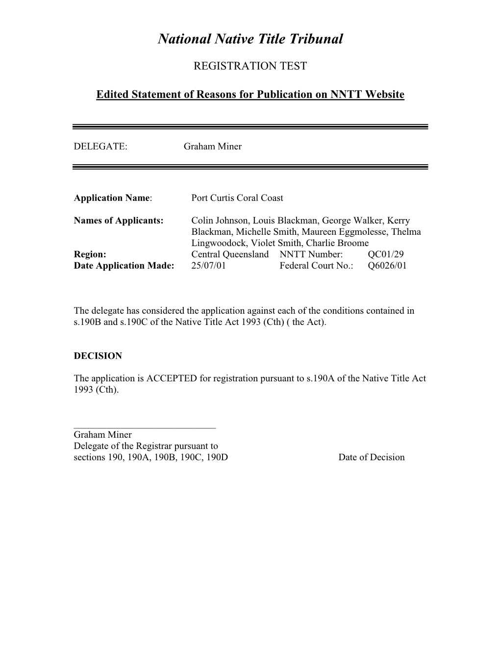 National Native Title Tribunal