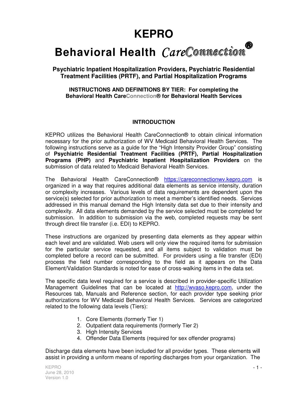 KEPRO Behavioral Health Careconnection
