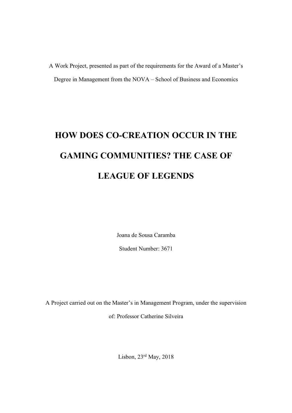 How Does Co-Creation Occur in the Gaming