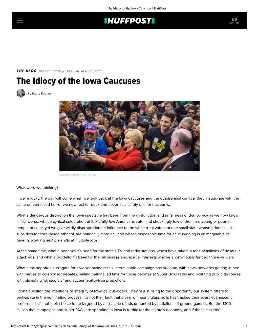 The Idiocy of the Iowa Caucuses | Huffpost