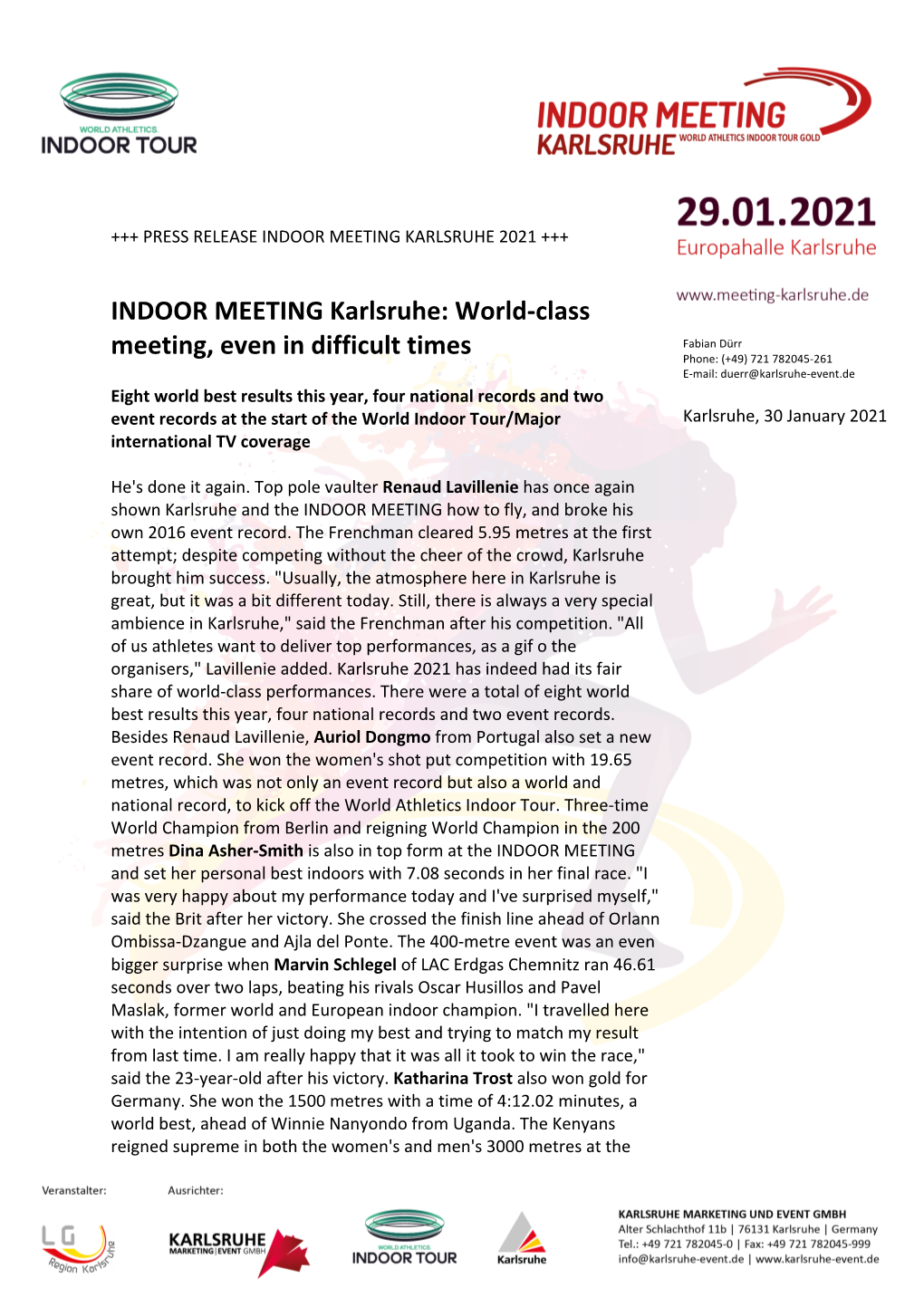 PM INDOOR MEETING Karlsruhe Weltklasse-Meeting Auch In