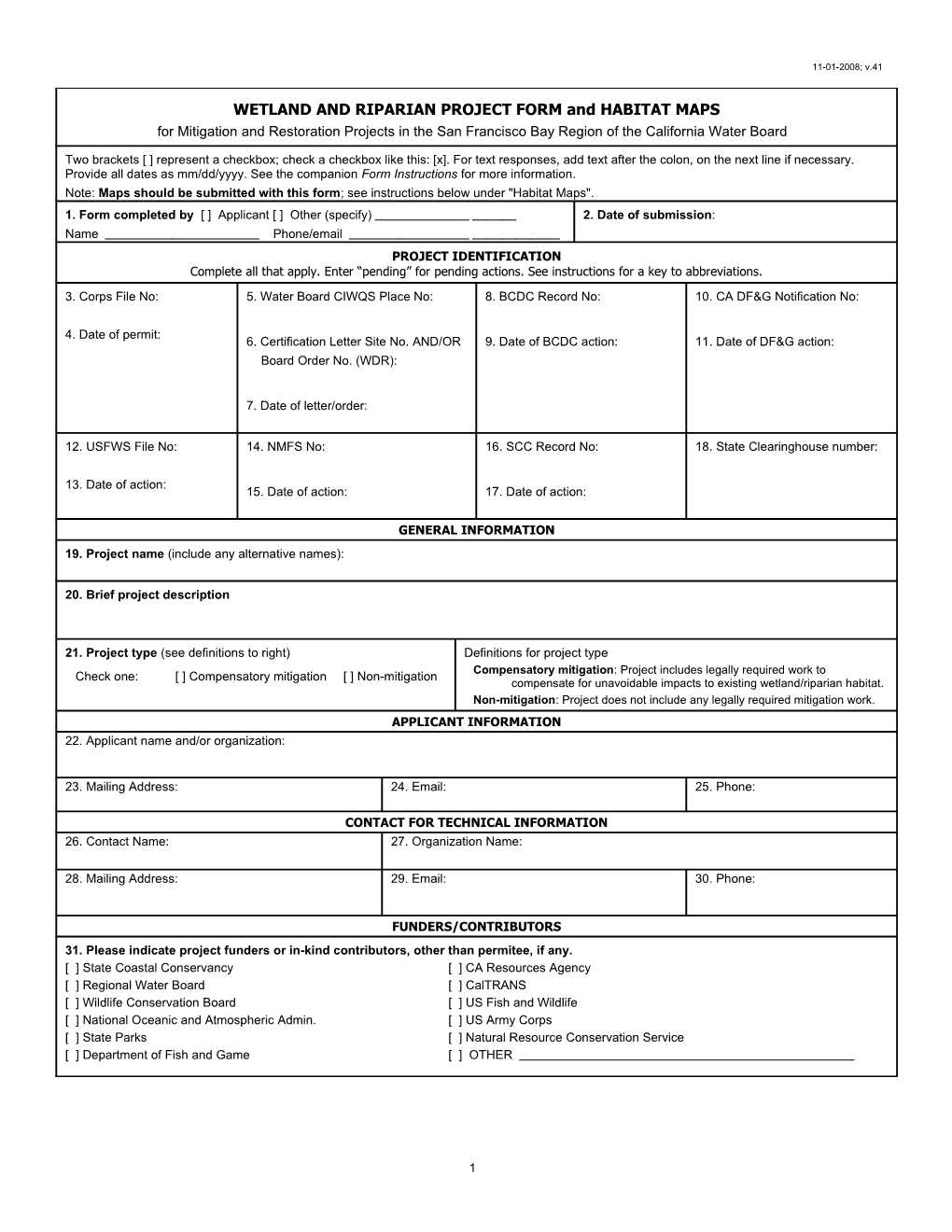 Application for Department of the Army Permit